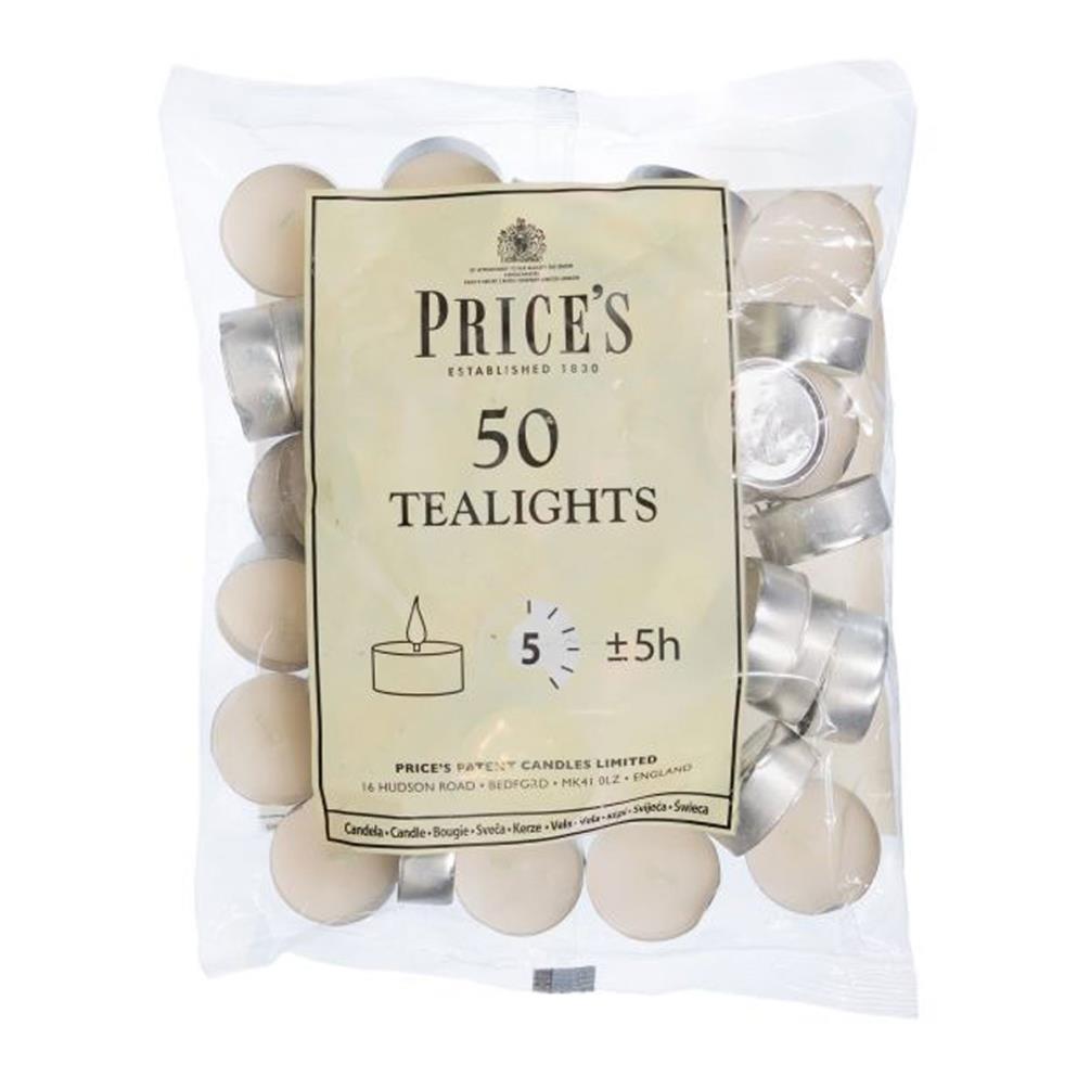 Price's White Unscented Tealights (Pack of 50) £7.19